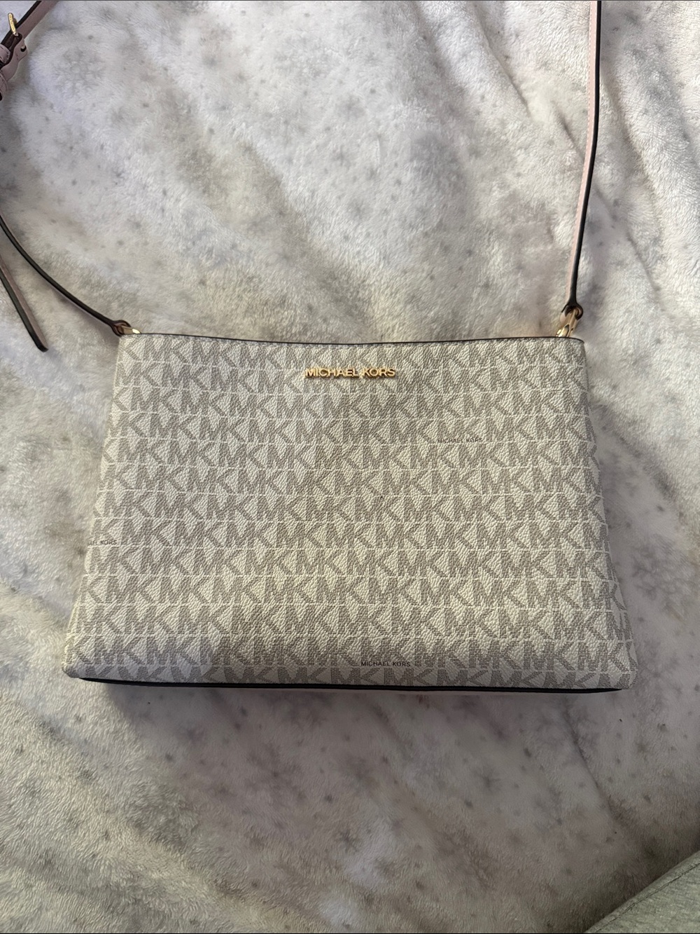 Michael Kors Beige Logo Crossbody Shoulder Bag